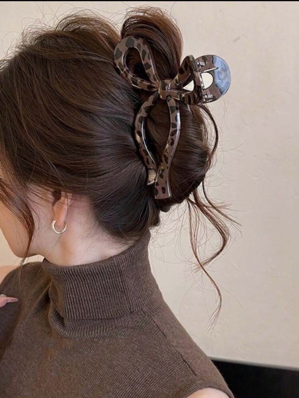 🆕💖 Brown Leopard Bow Hair Claw Clip
